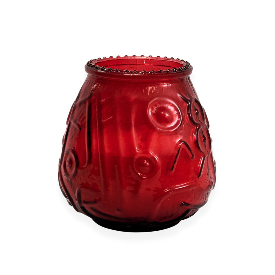 LeoLight 432RD 45 Hour Red Glass Venetian Lowboys Wax CandleShopAtDean