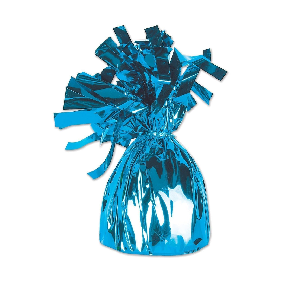 Light Blue Metallic Wrapped Balloon Weight