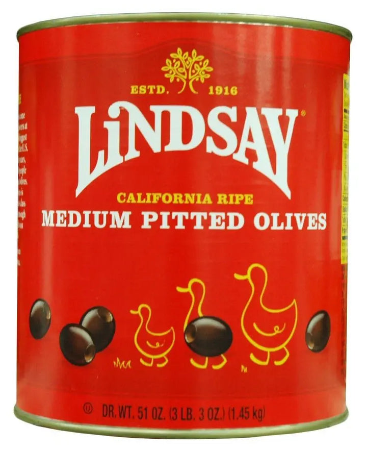 Lindsay 51 oz (#10 Can) Medium Pitted Black Olives Lindsay