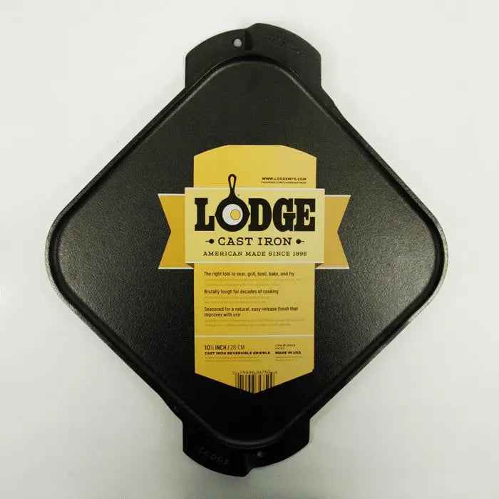 Lodge LSRG3 10.5" Cast Iron Reversible Square Griddle Lodge
