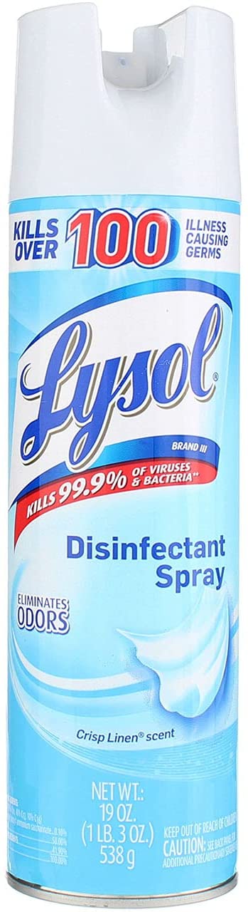 Lysol 79329 19 Oz Disinfectant Spray Crisp Linen