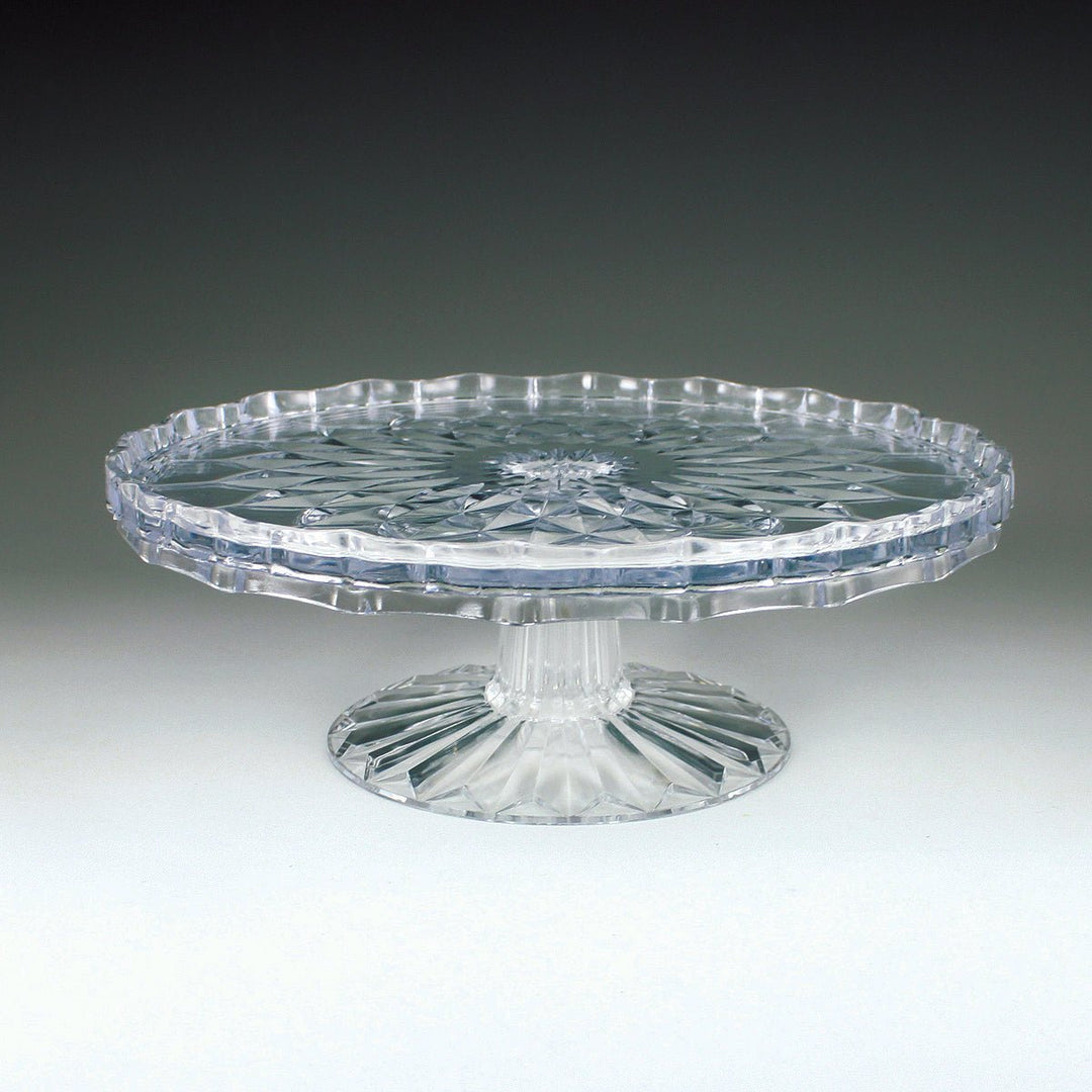 Maryland Pastics MPI1035 Crystalware Crystal Cut 10" Tiered Cake Stand