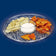Maryland Plastics MPI1501 15" Crystal Cut Round Tray with Sections