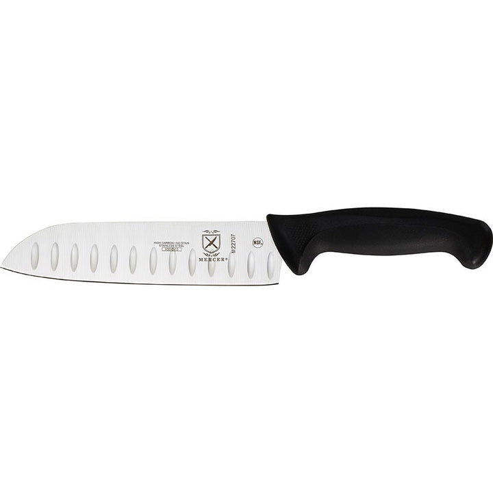 Mercer M22707 7" Millennia Black Handle Santoku Knife Mercer