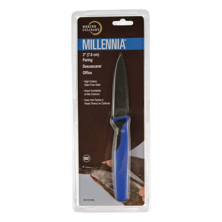 Mercer M23930BL 3" Millennia Blue Handle Paring Knife Mercer