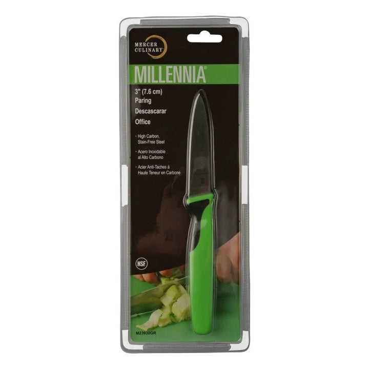 Mercer M23930GR 3" Millennia Green Handle Paring Knife Mercer