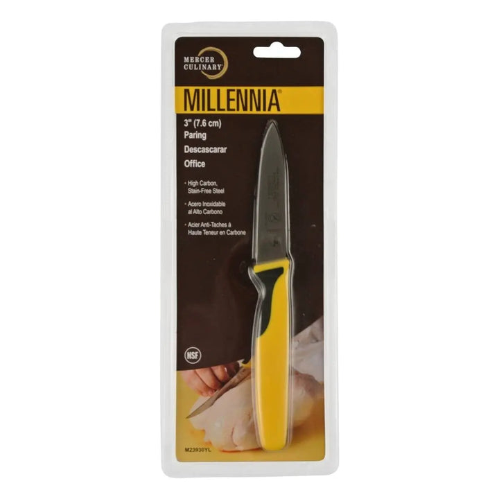 Mercer M23930YL 3" Millennia Yellow Handle Paring Knife Mercer