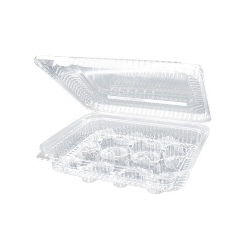 Mini 12 Cup Clear Hinged Plastic Cupcake Containers