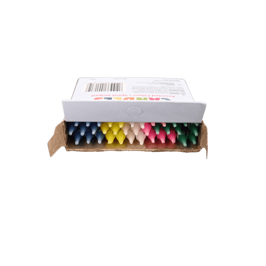 Multi - Colored Spiral Striped Birthday Candles Pack of 36ShopAtDean