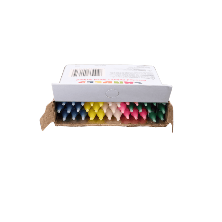 Multi - Colored Spiral Striped Birthday Candles Pack of 36ShopAtDean