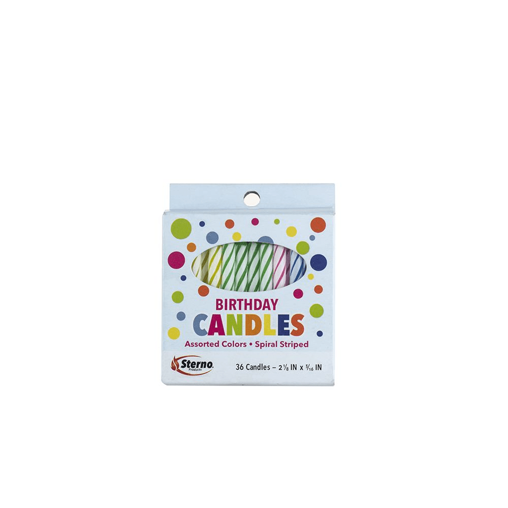 Multi - Colored Spiral Striped Birthday Candles Pack of 36ShopAtDean