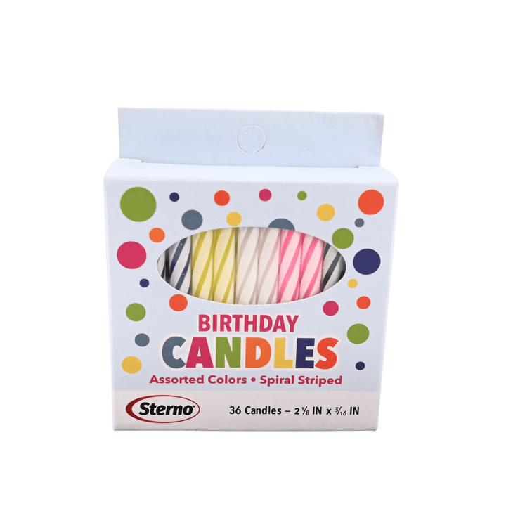 Multi - Colored Spiral Striped Birthday Candles Pack of 36ShopAtDean