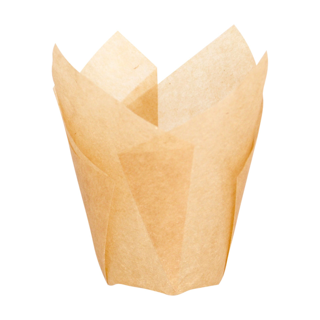 PacknWood 209CPST5M Golden Brown Silicone Tulip 4 oz Baking CupShopAtDean