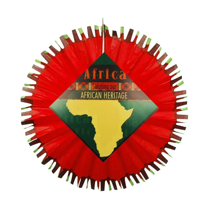 Paper Fantasies 06011-451-080 27" African Heritage Red Tissue Fan Paper Fantasies