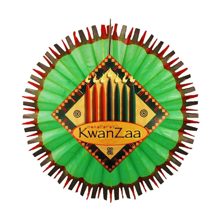 Paper Fantasies 91713 27" Happy Kwanzaa Green Tissue Fan Paper Fantasies