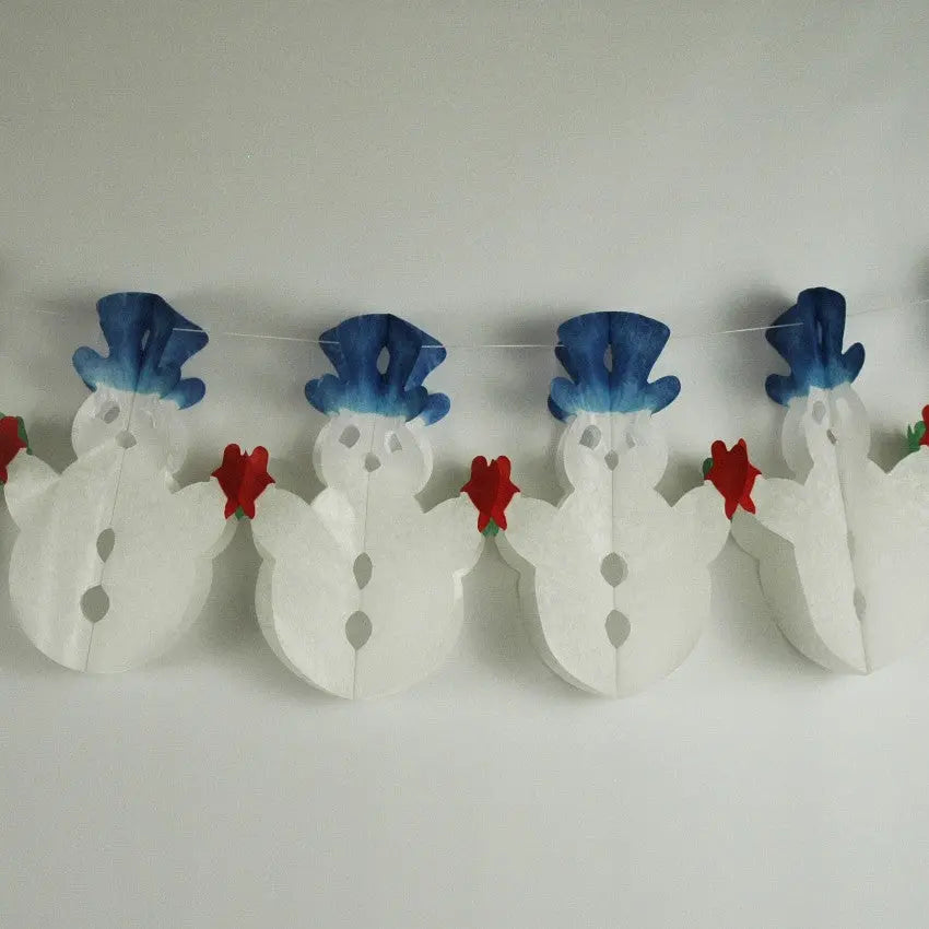 Paper Fantasies 92840 12' Snowman Tissue Garland Paper Fantasies