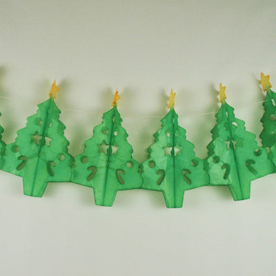 Paper Fantasies 92899 12' Decorated Xmas Tree Tissue Garland