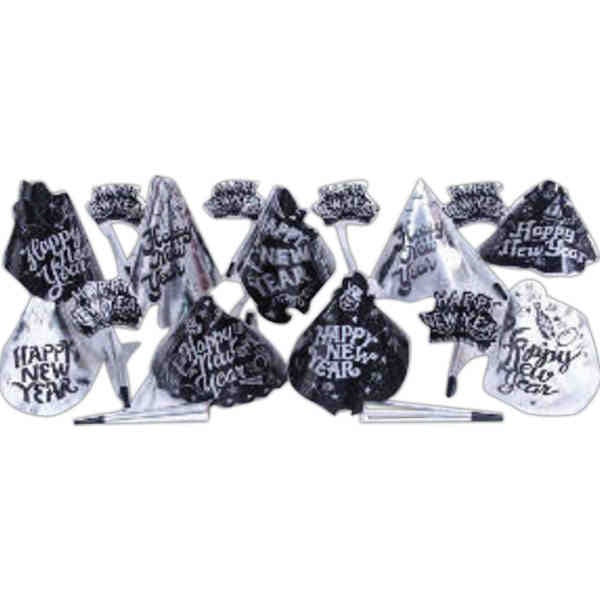 Party Time 296-10 (Black/Silver) Star Light New Year's Eve Party Kit for 10