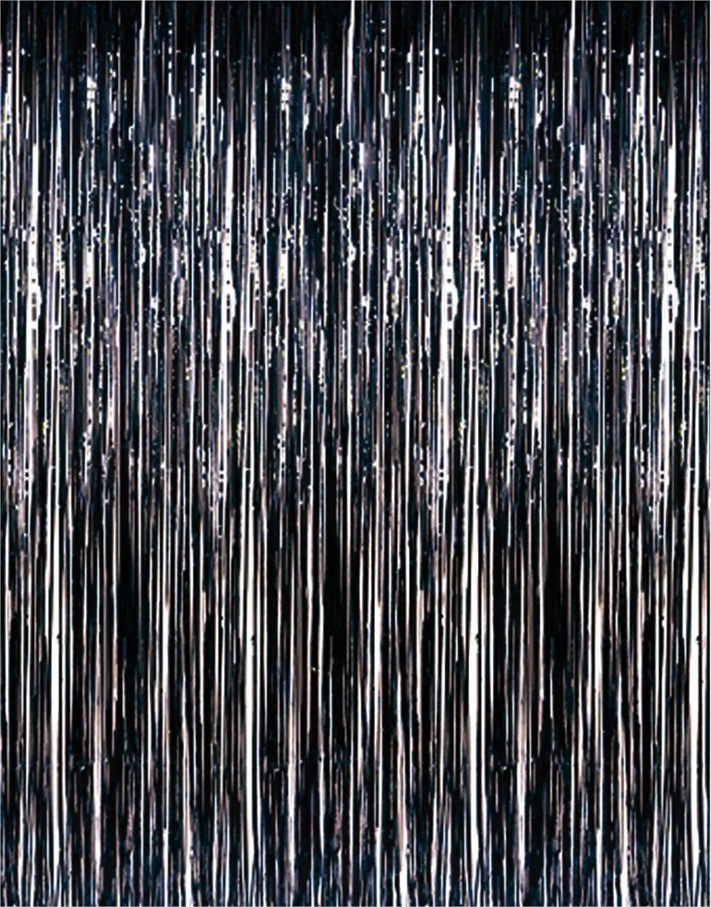 Beistle 55410-BK-BK 3' x 8' Black Metallic Curtain Beistle
