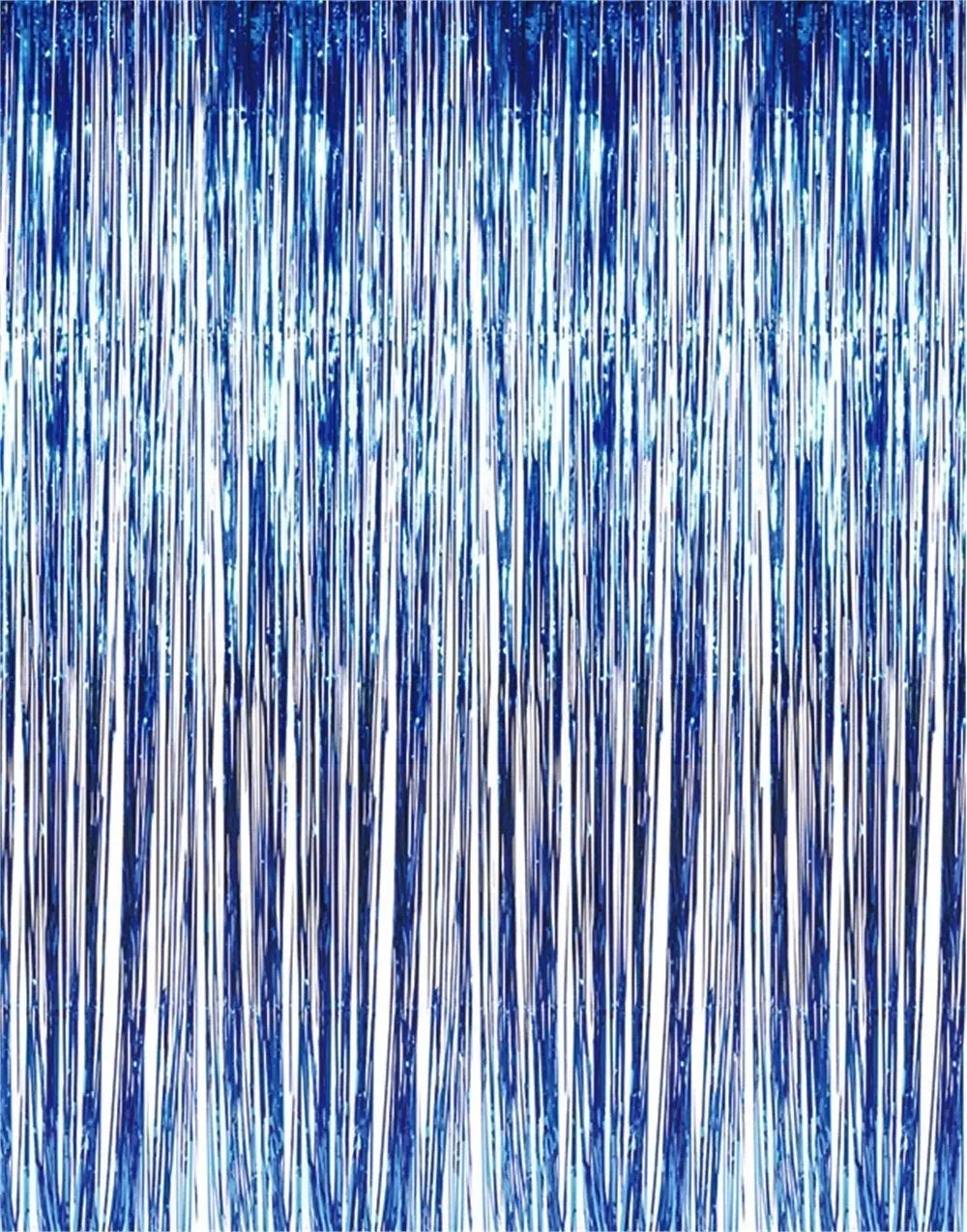 Party Time 4055-BLUE 3' x 8' Blue Metallic Curtain Party Time