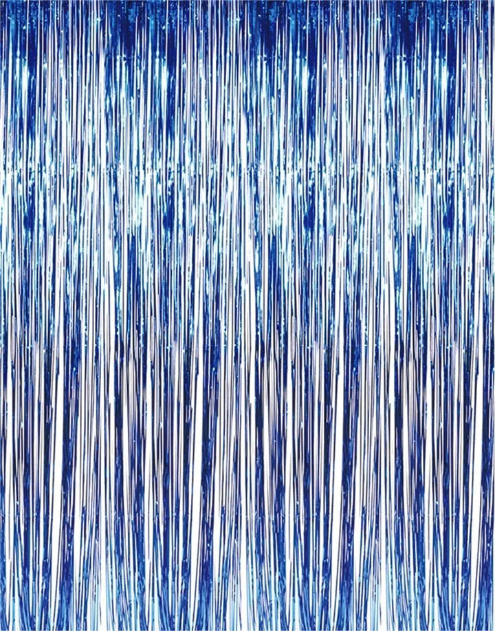 Party Time 4055-BLUE 3' x 8' Blue Metallic Curtain Party Time