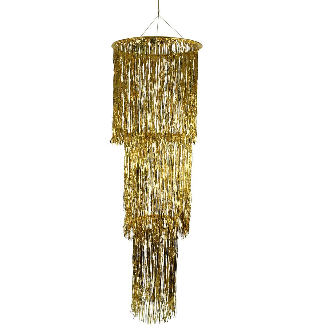 Party Time 4080 Gold 3 Tier Metallic Chandelier 4' Party Time