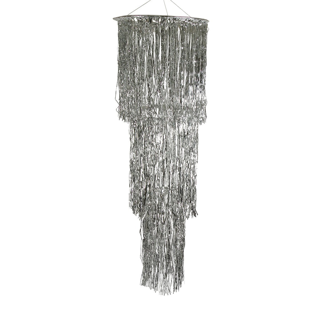 Party Time 4081 Silver 3 Tier Metallic Chandelier 4'