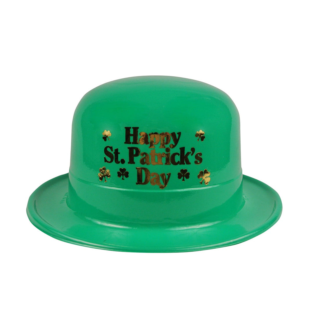 Party Time SP2128IMP Green Plastic Derby "Happy St. Patrick's Day"