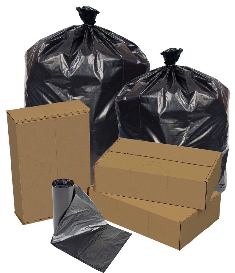 40-45 Gallon Trash Bags, 1.5Mil, Black Heavy Duty Garbage Can