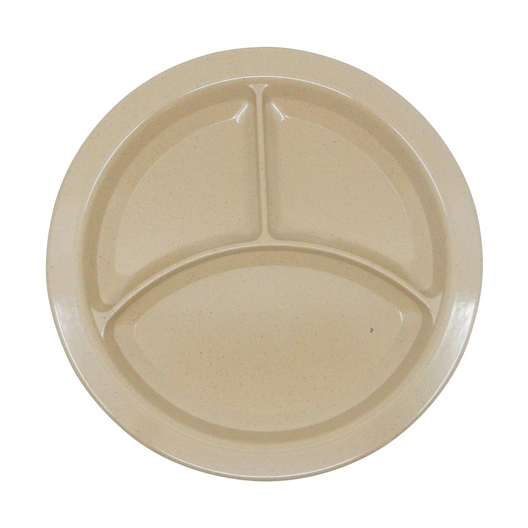 Prolon 9526-SAND Sandstone Narrow Rim Compartment Plate 9" Prolon