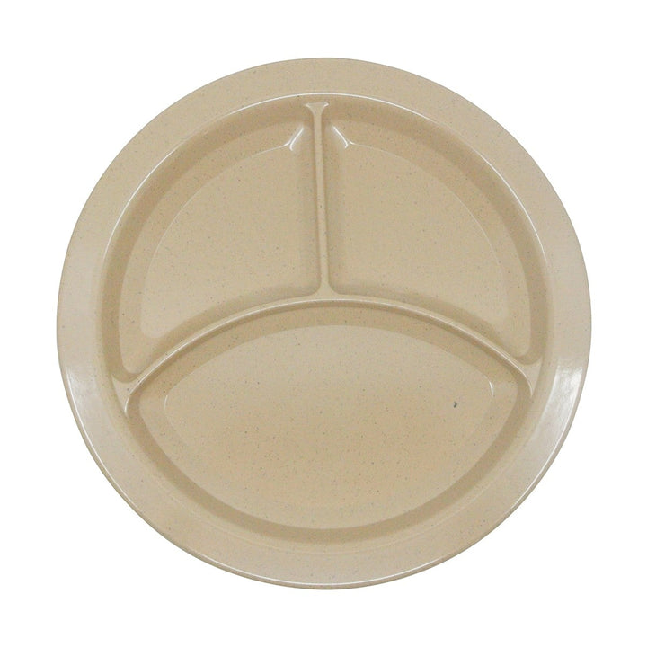Prolon 9526-SAND Sandstone Narrow Rim Compartment Plate 9" Prolon