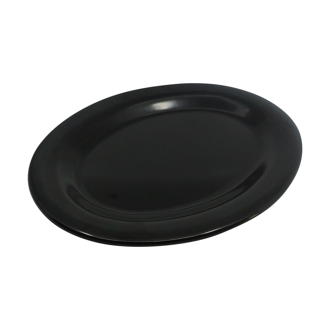 Prolon 9527-BK Black Wide Rim Oval Platter 12"