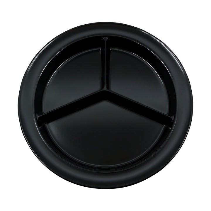 Prolon 9928-BK Black Narrow Rim Compartment Plate 8.75" Prolon