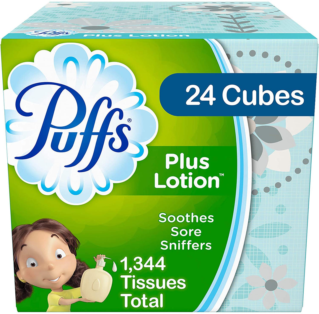 Puffs PGC39383 2-Ply White Facial Tissue Plus Lotion, 24/Case