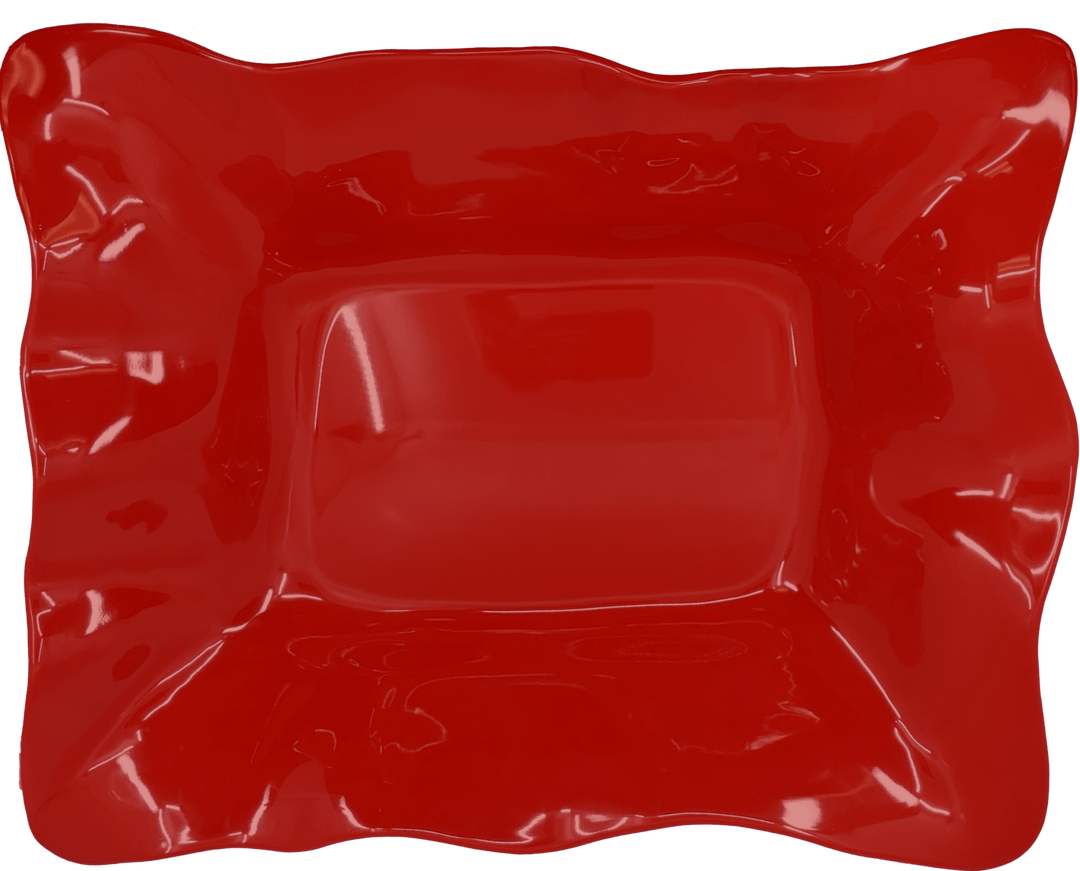 EGS 14" x 18" Red Wave Rectangle Bowl Elite Global Solutions