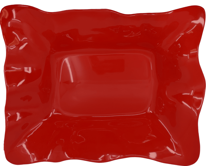 EGS 14" x 18" Red Wave Rectangle Bowl Elite Global Solutions