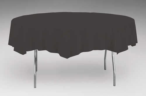 Round Black 82" Plastic Table Covers