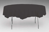 Creative Converting Round Black 82" Plastic Table Covers