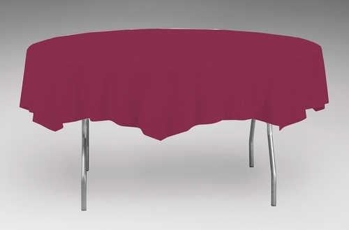 Round Burgundy 82" Plastic Table Covers