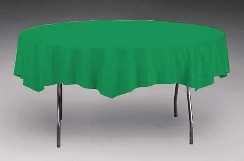 Creative Converting Round Emerald Green 82" Plastic Table Covers Creative Converting