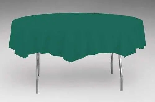 Creative Converting Round Hunter Green 82" Plastic Table Covers Creative Converting