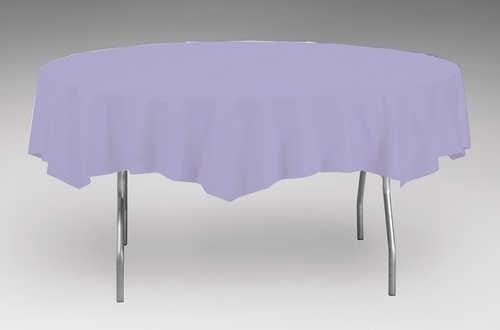 Round Lavender 82" Plastic Table Covers