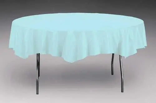 Creative Converting Round Pastel Blue 82" Plastic Table Covers Creative Converting