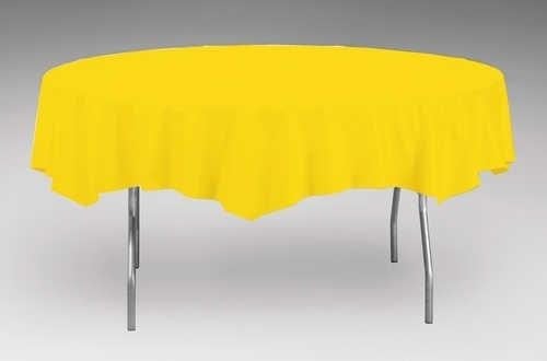Round School Bus Yellow 82" Paper Table Covers