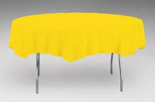 Creative Converting Round School Bus Yellow 82" Paper Table Covers Creative Converting