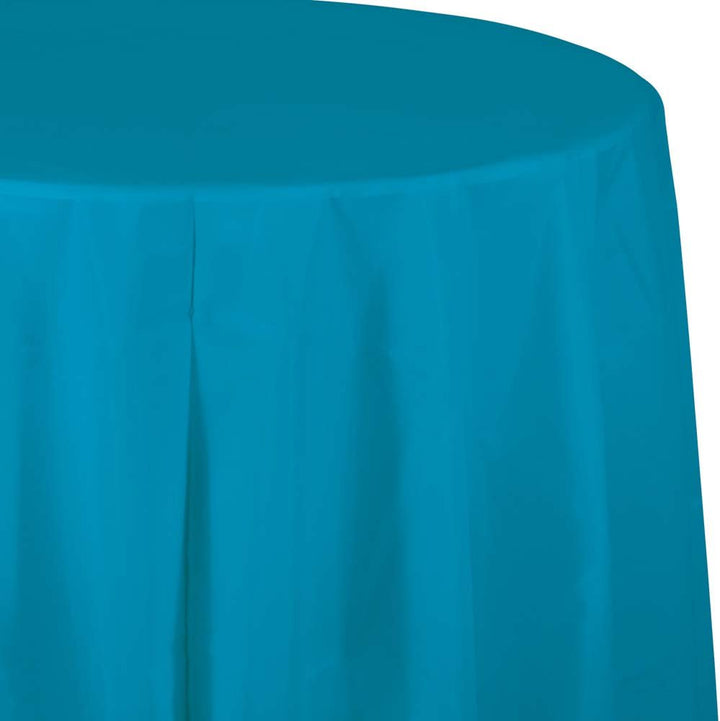 Round Turquoise 82" Plastic Table Covers