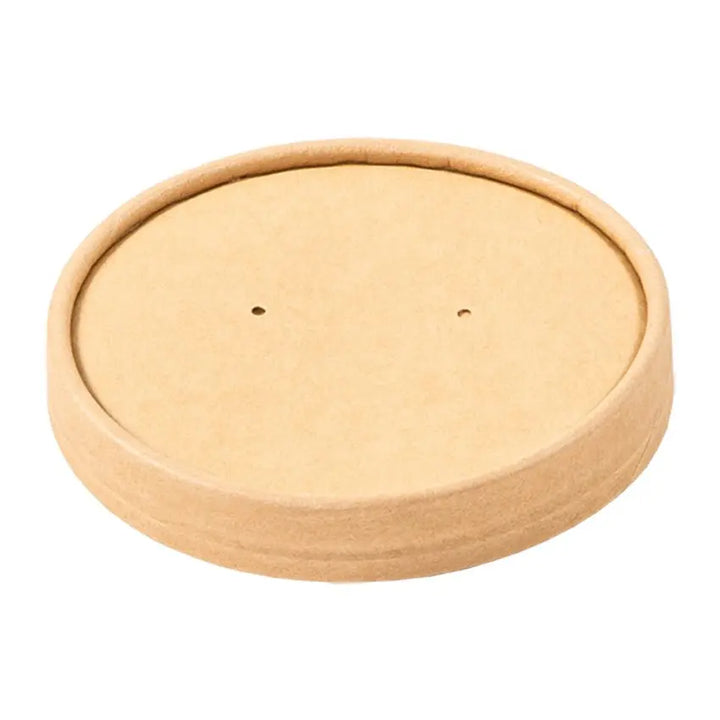 AmerCareRoyal PFC8NCOM 8 Oz Kraft Paper Food Container with Lid AmerCareRoyal