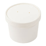 AmerCareRoyal PFC12WCOM 12 oz White Paper Food Container with Lid