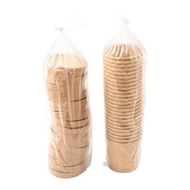 AmerCareRoyal PFC16NCOM 16 Oz Kraft Paper Food Container with Lid AmerCareRoyal