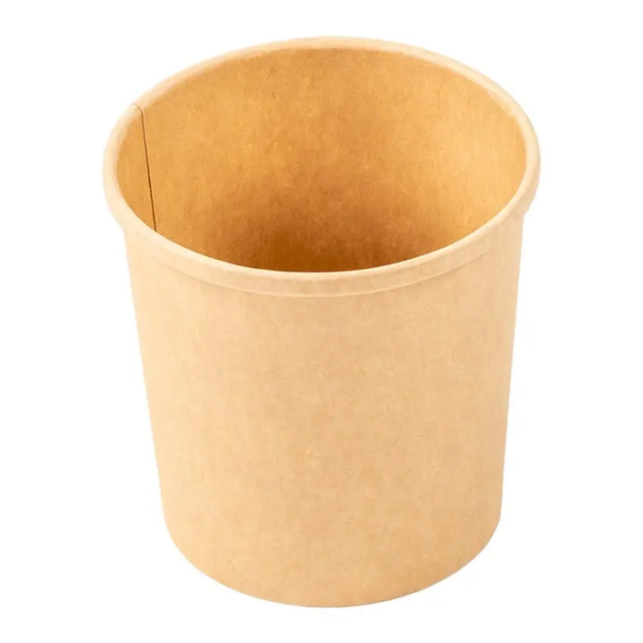 AmerCareRoyal PFC16NCOM 16 Oz Kraft Paper Food Container with Lid AmerCareRoyal